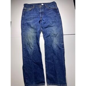 Levi's 501 Original Fit Jeans Mens 36x32 Blue Medium Wash Button Fly Straight